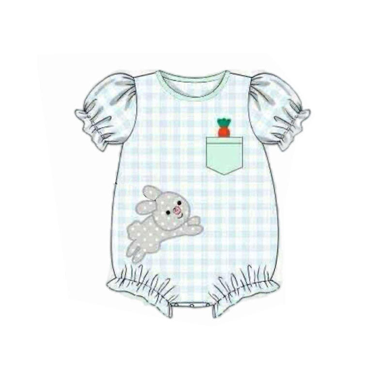 preorder SR3392 Easter bunny rabbit carrot short sleeve girls romper