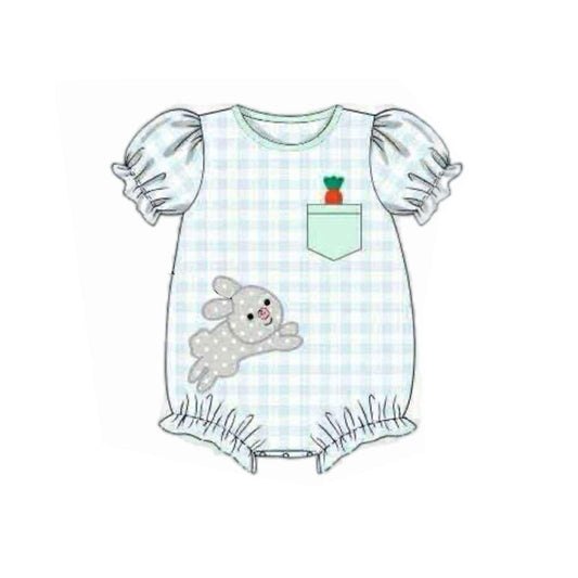 preorder SR3392 Easter bunny rabbit carrot short sleeve girls romper