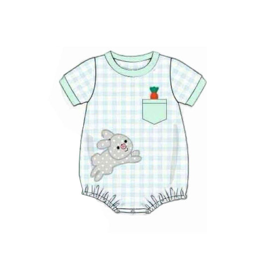 preorder SR3393 Easter bunny rabbit carrot short sleeve boys romper