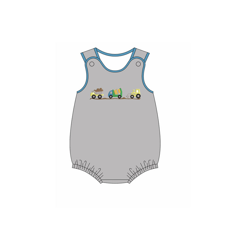preorder SR3397 construction truck sleeveless boys romper