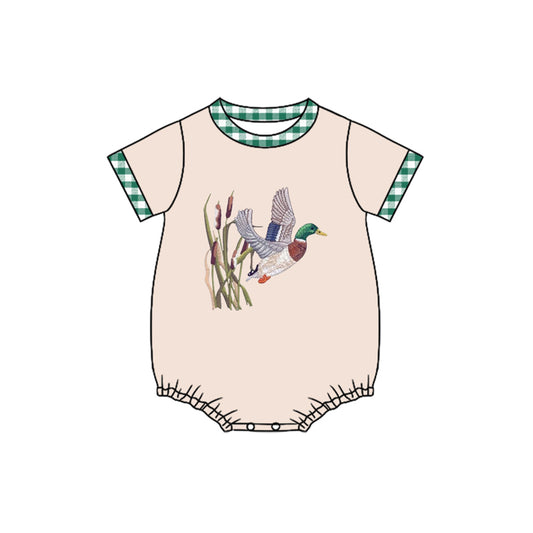 preorder SR3471 Hunting Mallard Duck Short Sleeve Boys Romper