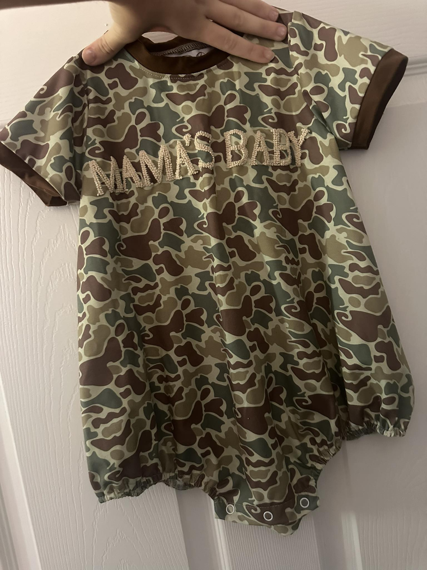 preorder SR3478 Mama's Baby Camo Short Sleeve Boys Romper