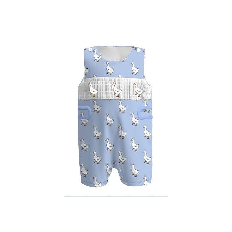 preorder SR3479 Cute Goose Blue Sleeveless Boys Romper