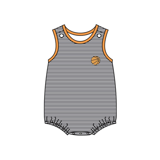 preorder SR3578 Basketball Striped Sleeveless Boys Romper