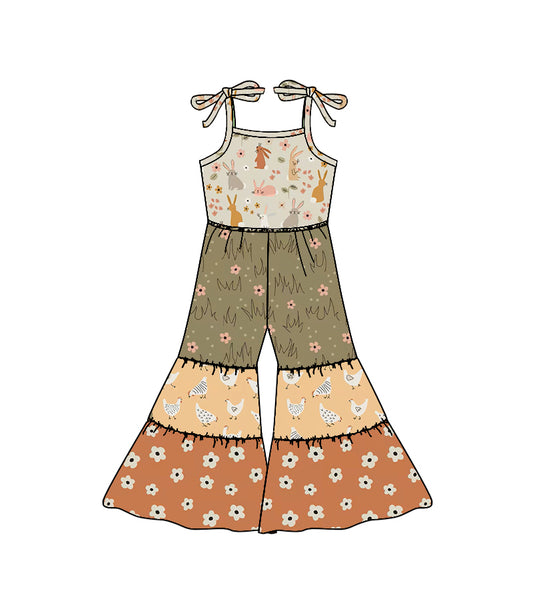 preorder SR3583 Rabbit Flowers Girls Jumpsuits