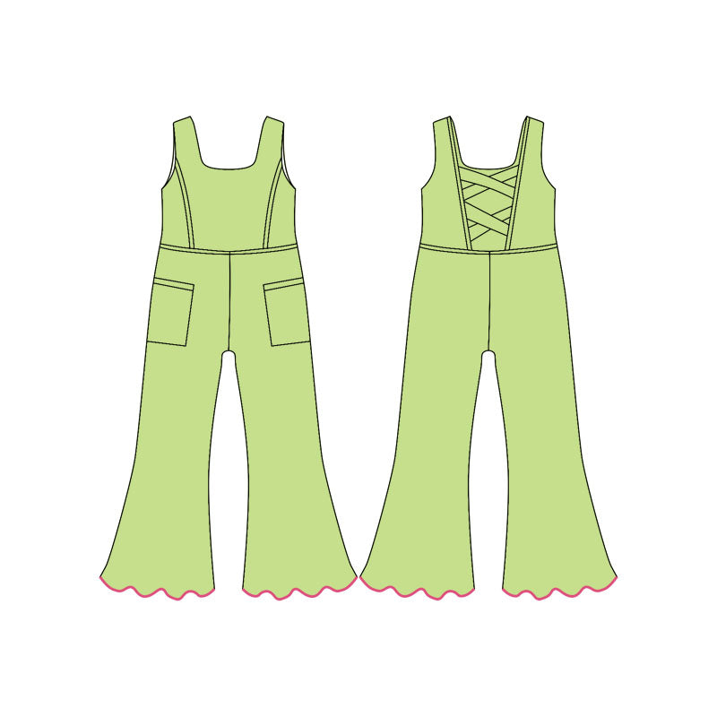 preorder SR3604 Yoga Green Girls Jumpsuits