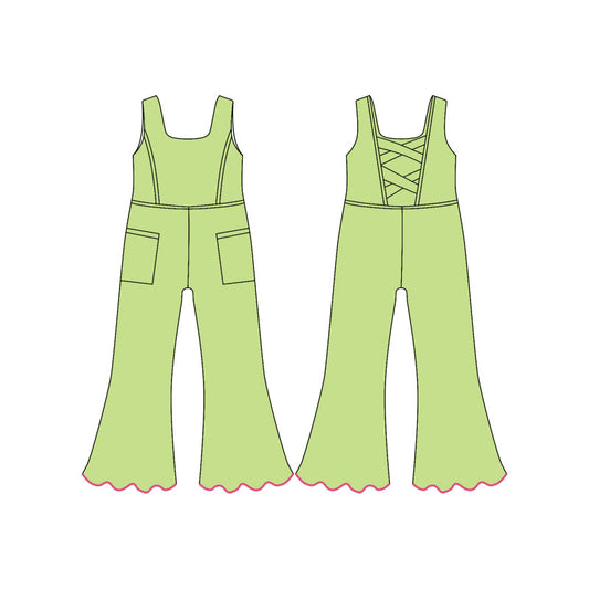 preorder SR3604 Yoga Green Girls Jumpsuits