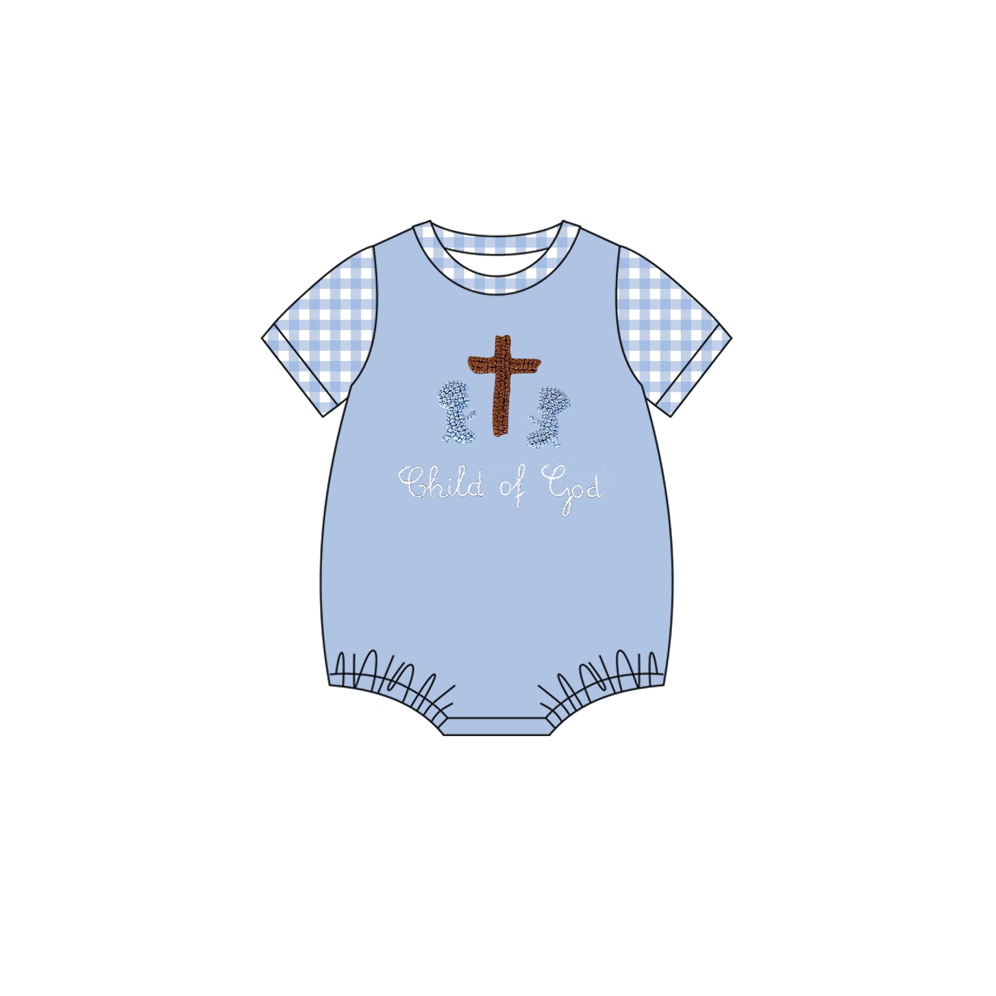 preorder SR3619 Easter Cross Child Of God Short Sleeve Boys Romper