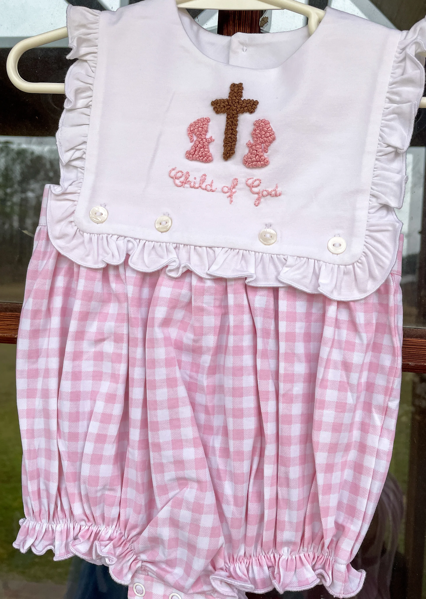 preorder SR3620 Easter Cross Child Of God Sleeveless Girls Romper