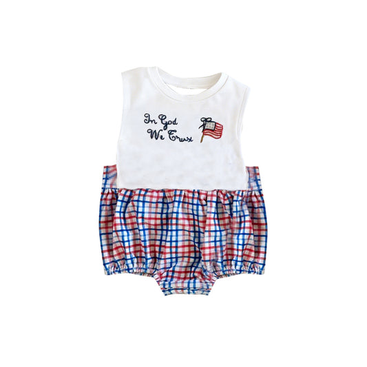 preorder SR3650 July 4th Flag Sleeveless Boys Romper