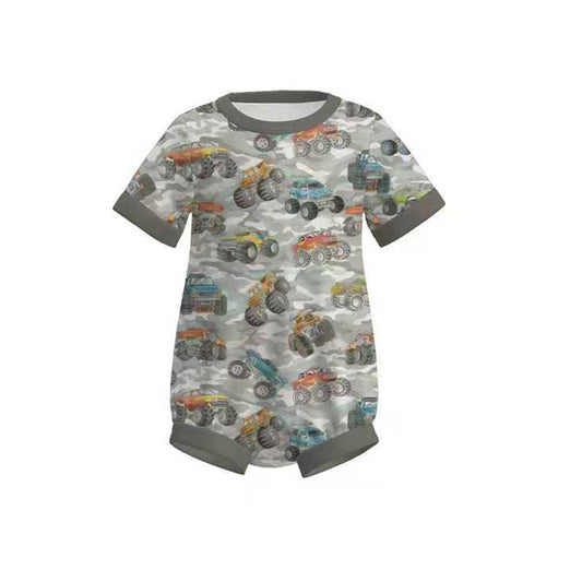 preorder SR3717 Hunting Camo Car Short Sleeve Boys Romper