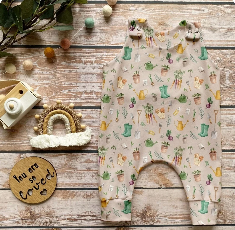 preorder SR3728 Farm Boot Carrot Sleeveless Boys Romper