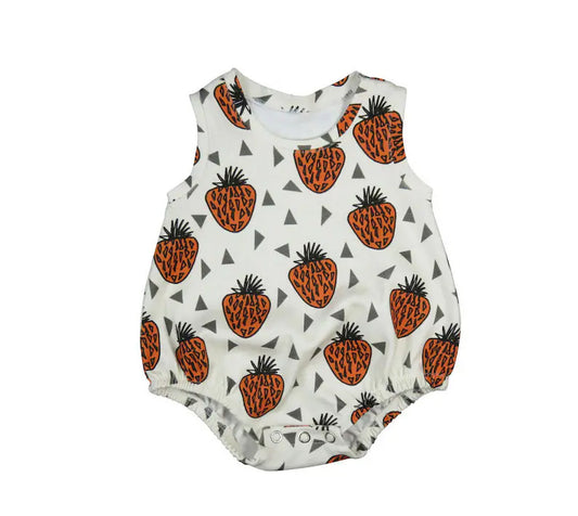 preorder SR3742 Strawberry Sleeveless Girls Romper