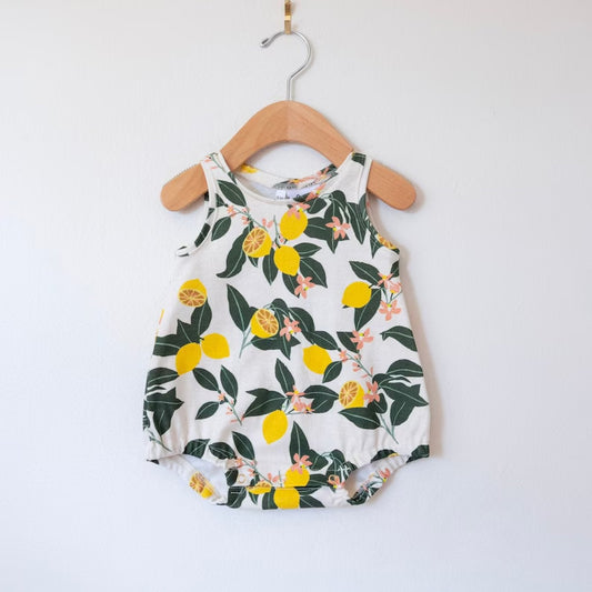 preorder SR3744 Lemon Sleeveless Girls Romper
