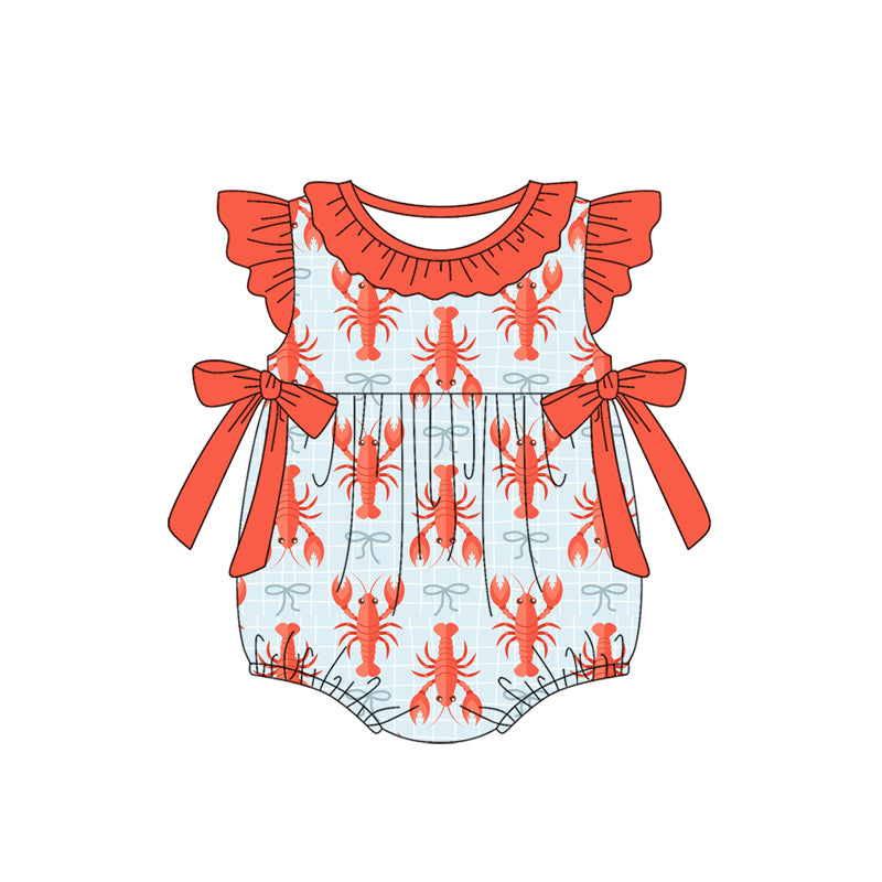 preorder SR3760 Crayfish Short Sleeve Girls Romper