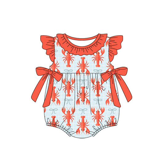 preorder SR3760 Crayfish Short Sleeve Girls Romper