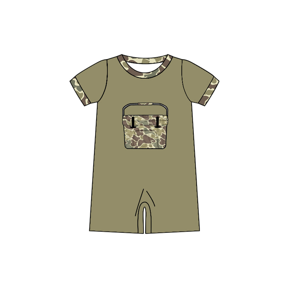 preorder SR3761 Fishing Box Camo Short Sleeve Boys Romper