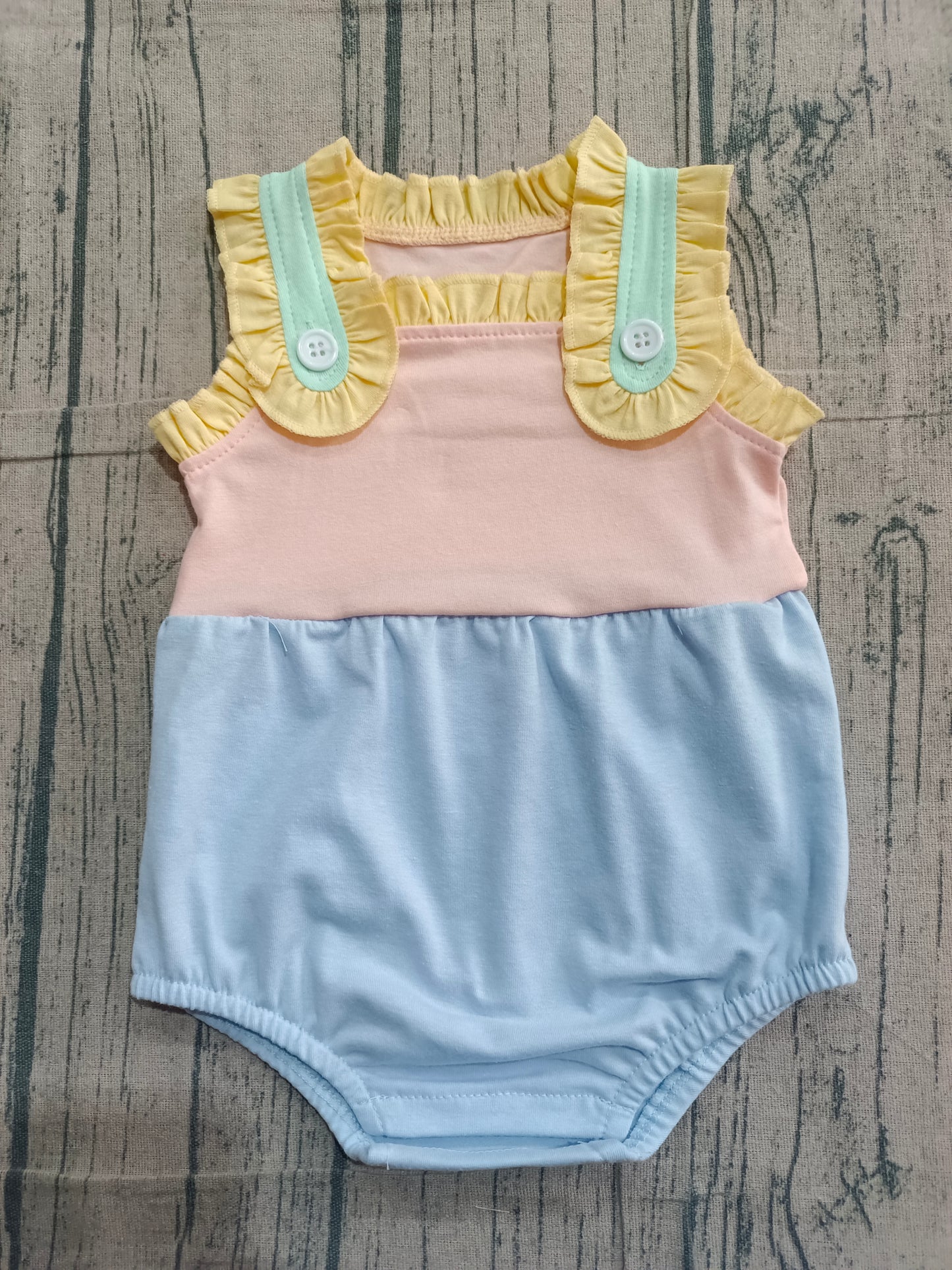 preorder Samples SR3662  Blue Pink Mint Green Sleeveless Girls Romper