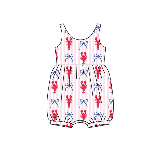 preorder SR3781 Crayfish Bows Pink Girls Romper