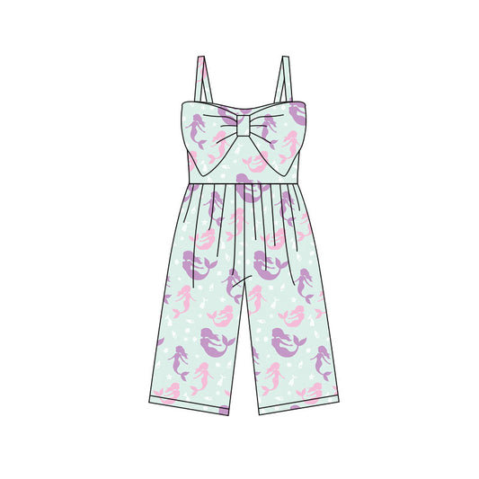 preorder SR3791 Mermaid Bow Blue Girls Jumpsuits