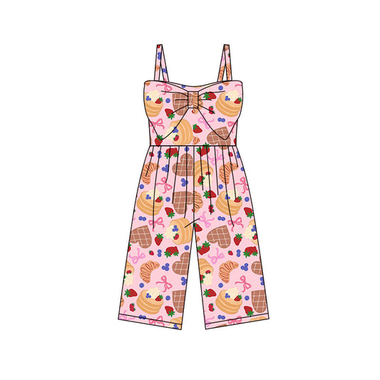 preorder SR3794 Cake Bows Pink Girls Jumpsuits