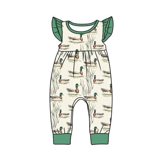 preorder SR3813 Hunting Mallard Duck Green Boys Romper