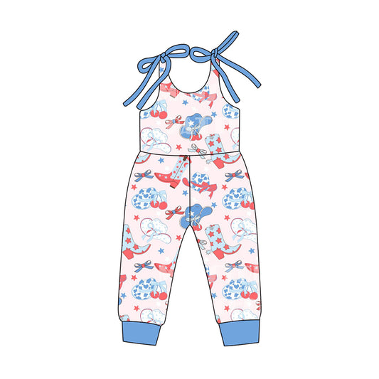 preorder SR3857 July 4th Boots Hat Girls Romper