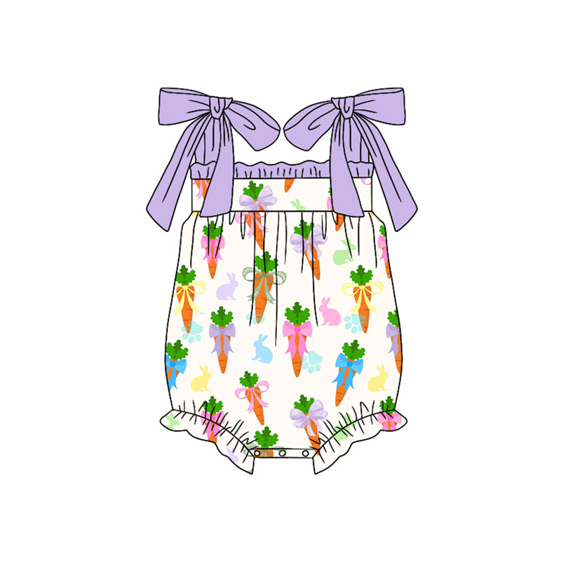 preorder SR3860 Easter Bows Egg Colorful Girls Romper
