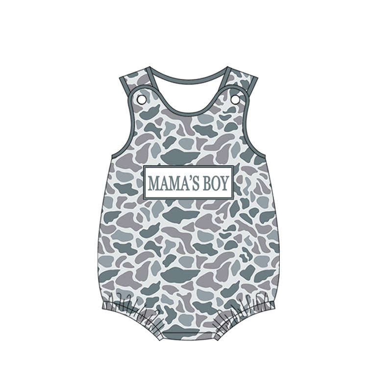 preorder SR3906 Mama's Boy Camo Sleeveless Boys Romper
