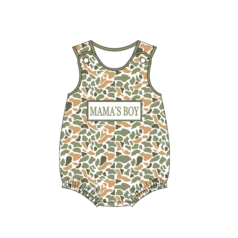 preorder SR3910 Mama's Boy Camo Sleeveless Boys Romper