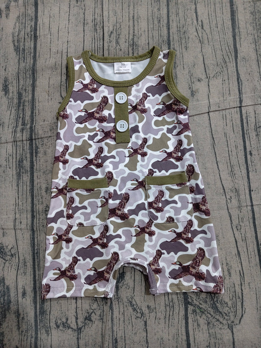preorder Samples SR3946 Mallard Duck Camo Sleeveless Boys Romper