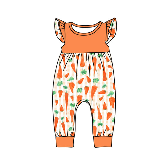 preorder SR3965 Easter Carrot Orange Girls Romper