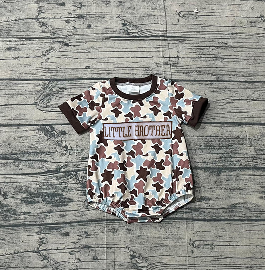 preorder Samples SR3986 Little Brother Camo Short Sleeve Boys Romper