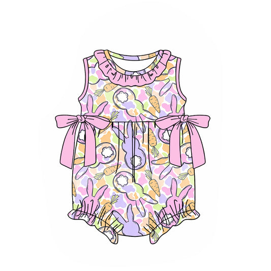 preorder SR4010 Easter Rabbit Carrot Camo Girls Romper