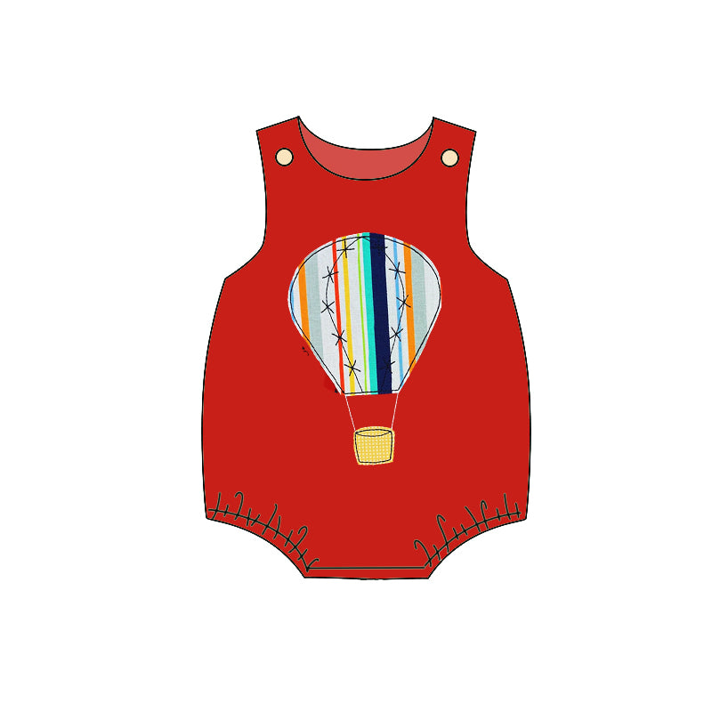 preorder SR4012 Hot Air Balloon Red Sleeveless Boys Romper