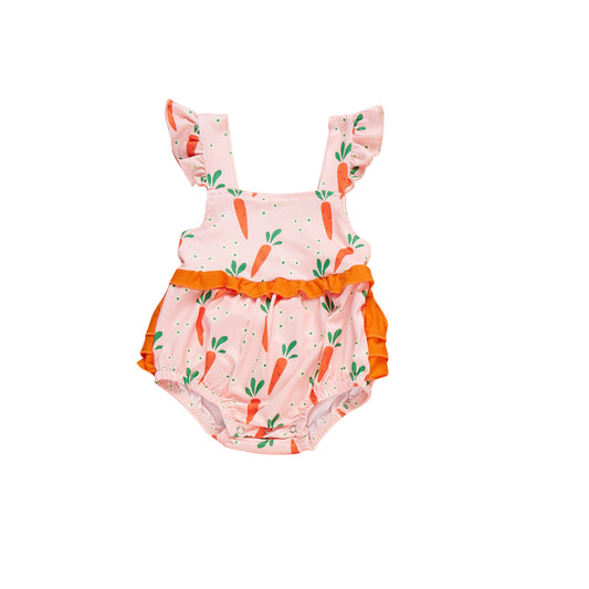 preorder SR4019 Carrot Flutter Sleeve Girls Romper