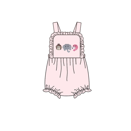 preorder SR4025 Animals Monkey Elephant Girls Romper