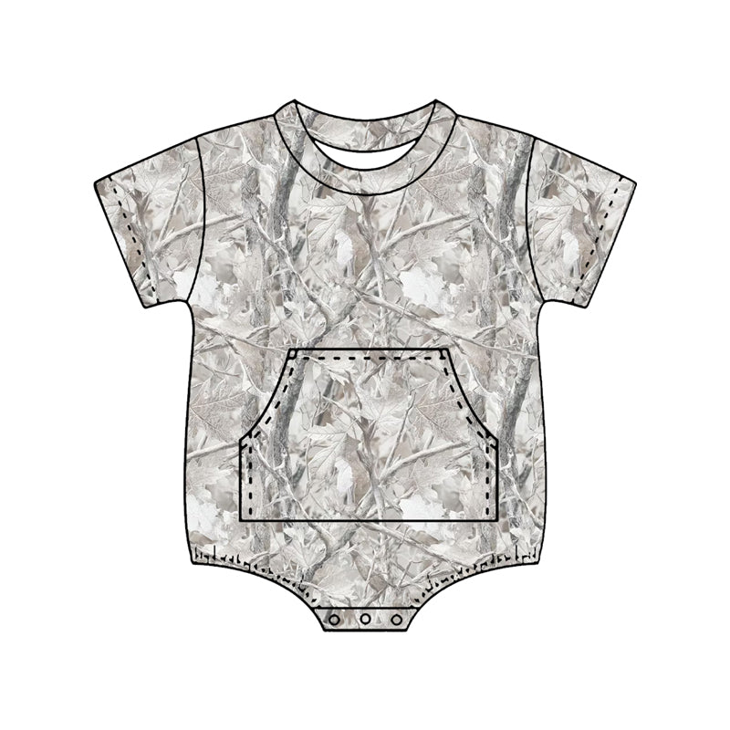 preorder SR4055 Hunting Camo Pocket Short Sleeve Boys Romper