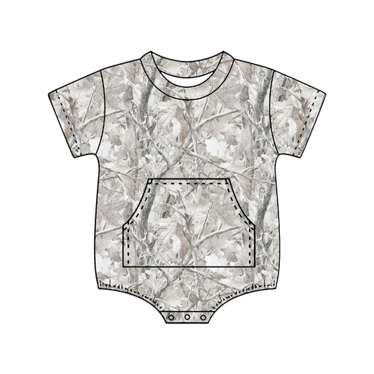preorder SR4055 Hunting Camo Pocket Short Sleeve Boys Romper