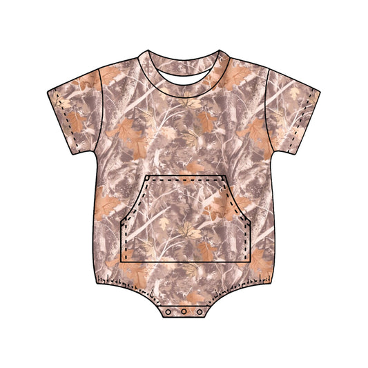 preorder SR4056 Hunting Camo Pocket Short Sleeve Boys Romper