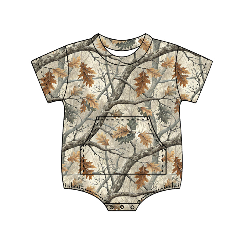 preorder SR4060 Hunting Camo Pocket Short Sleeve Boys Romper