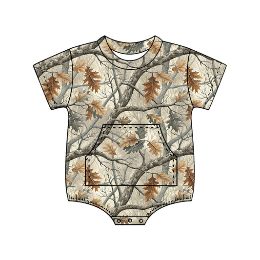 preorder SR4060 Hunting Camo Pocket Short Sleeve Boys Romper