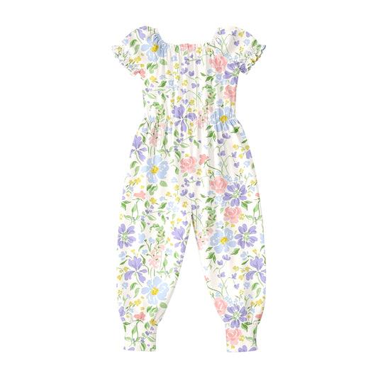 preorder SR4070 Flowers Short Sleeve Girls Romper