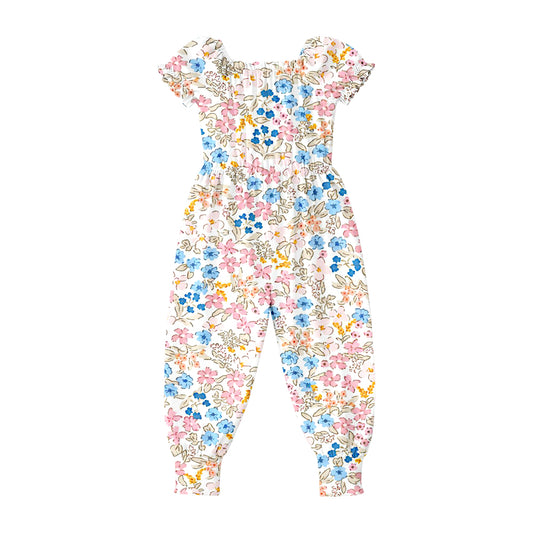 preorder SR4071 Flowers Short Sleeve Girls Romper