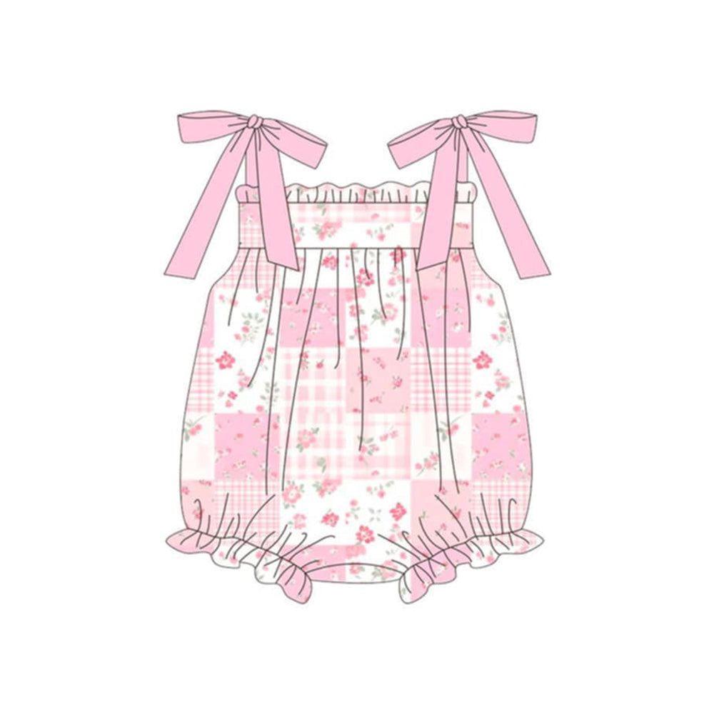 preorder SR4099 Pink Flowers Girls Romper