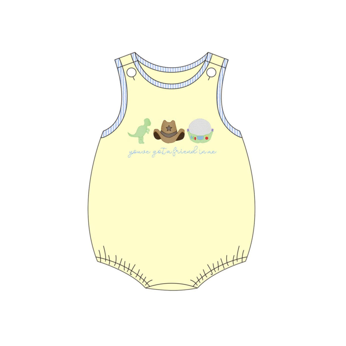 preorder SR4093 Cartoon Toy Dinosaur Yellow Sleeveless Boys Romper