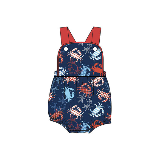 preorder SR4117 July 4th Crab Boys Romper