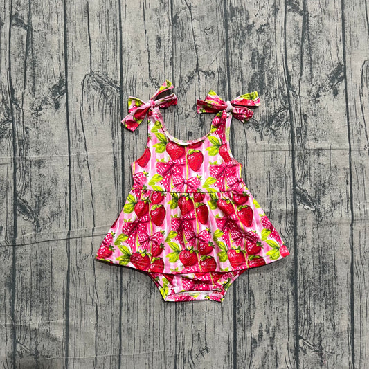 preorder Sampels SR4134 Strawberry Hot Pink Girls Romper