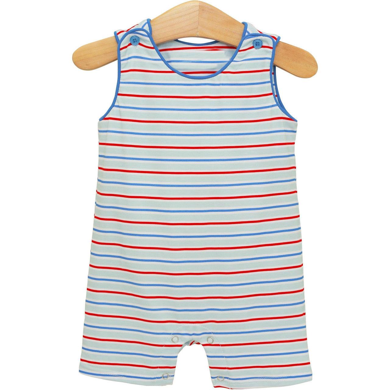 preorder SR4147 July 4th Red Blue Striped Sleeveless Boys Romper