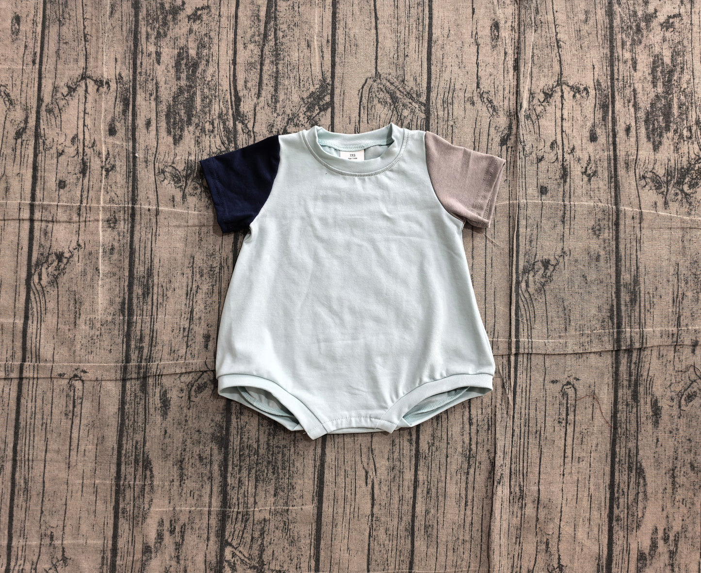 preorder Samples SR4158 Blue Short Sleeve Girls Romper